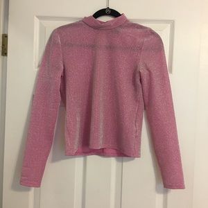 Topshop Pink Sparkly Turtleneck